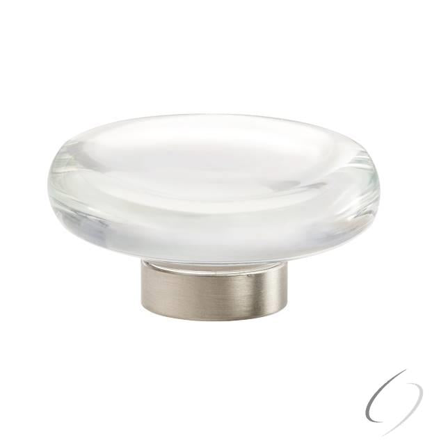 Amerock BP36652CG10 1-3/4" (44 mm) Flat Glacio Crystal Cabinet Knob Satin Nickel Finish