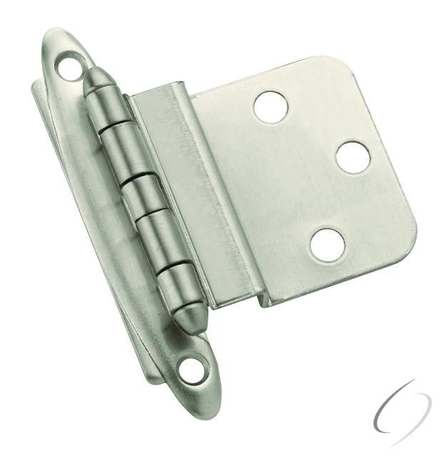 Amerock BPR3417G10 3/8" (10 mm) Inset Non Self Closing Face Mount Cabinet Hinge 2 Pack Satin Nickel Finish