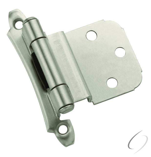 Amerock BPR7928G10 3/8" (10 mm) Inset Self Closing Face Mount Cabinet Hinge 2 Pack Satin Nickel Finish