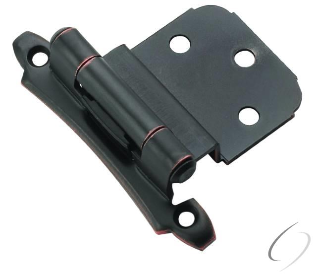 Amerock BPR7928ORB 3/8" (10 mm) Inset Self Closing Face Mount Cabinet Hinge 2 Pack Oil Rubbed Bronze