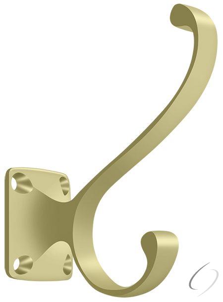 CAHH35U3-UNL Heavy Duty; Coat & Hat Hook; Unlacquered Bright Brass Finish