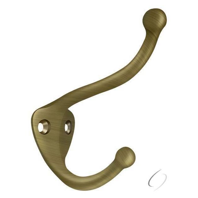 CAHH3U5 Coat & Hat Hook; Antique Brass Finish