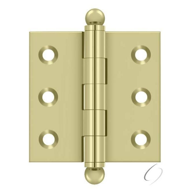 CH2020U3-UNL 2" x 2" Hinge; with Ball Tips; Unlacquered Bright Brass Finish