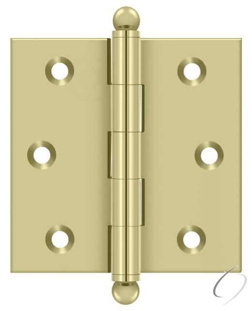CH2525U3-UNL 2-1/2" x 2-1/2" Hinge; with Ball Tips; Unlacquered Bright Brass Finish