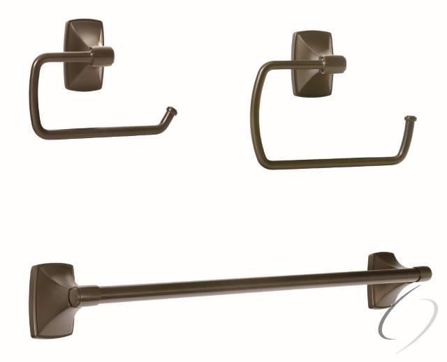 CLARENDONCBZ1 Bathroom Kit with BH26500CBZ Tissue Roll Holder BH26501CBZ Towel Ring BH26503CBZ Towel Bar Caramel Bronze Finish
