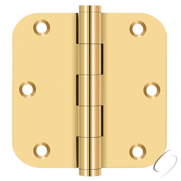 CSB35R5 - 3-1/2" x 3-1/2" x 5/8" Radius Hinge; Lifetime Brass Finish
