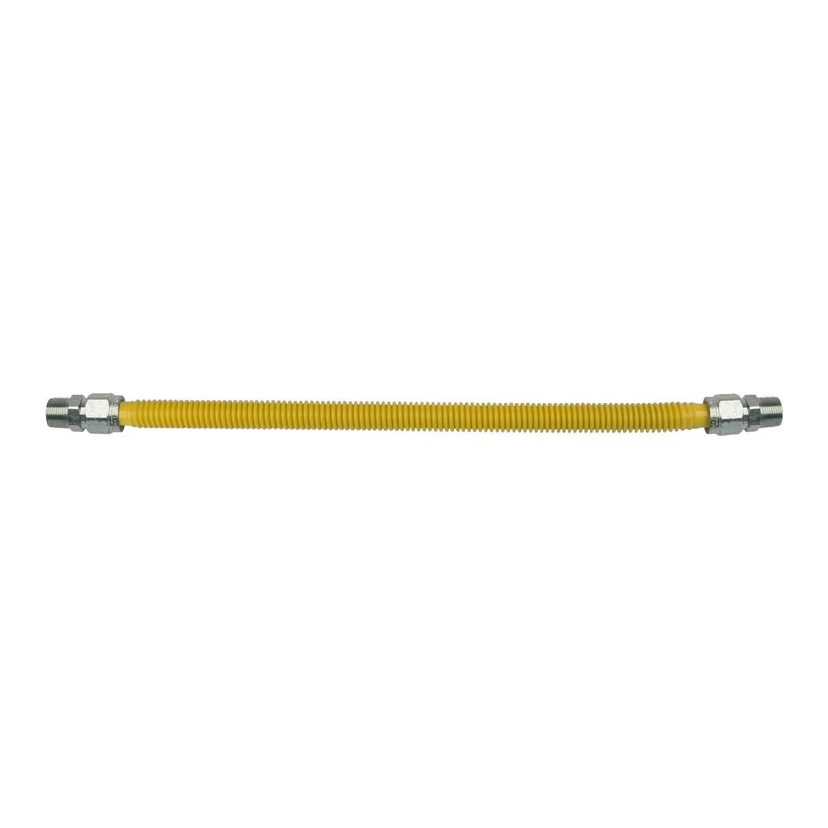 CSSB11-24 - ProCoat Stainless Steel Gas Connector - 3/4" MIP (1/2" FIP Tap) x MIP (1/2" FIP Tap), 3/4" ID, 24"