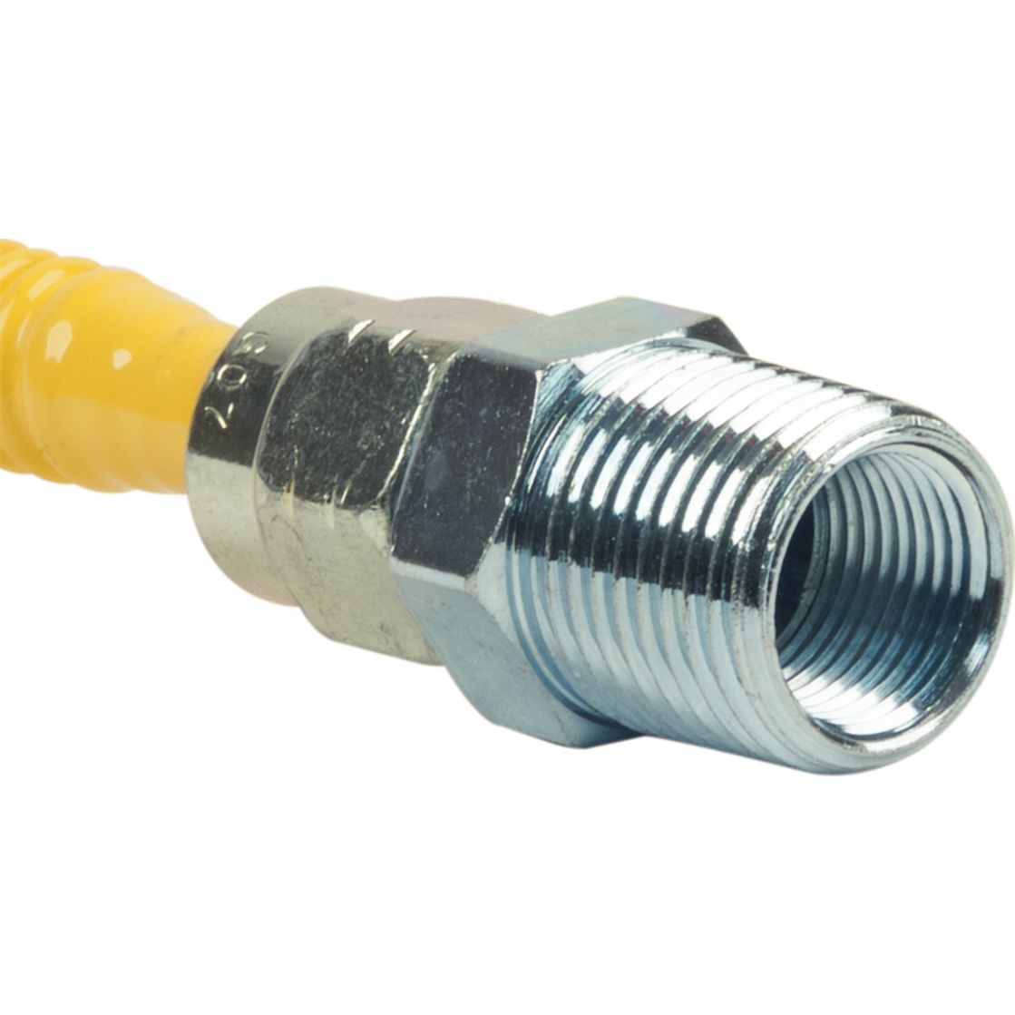 CSSL54-12 - ProCoat Stainless Steel Gas Connector - 1/2" FIP x MIP (3/8" FIP Tap), 1/4" ID, 12"