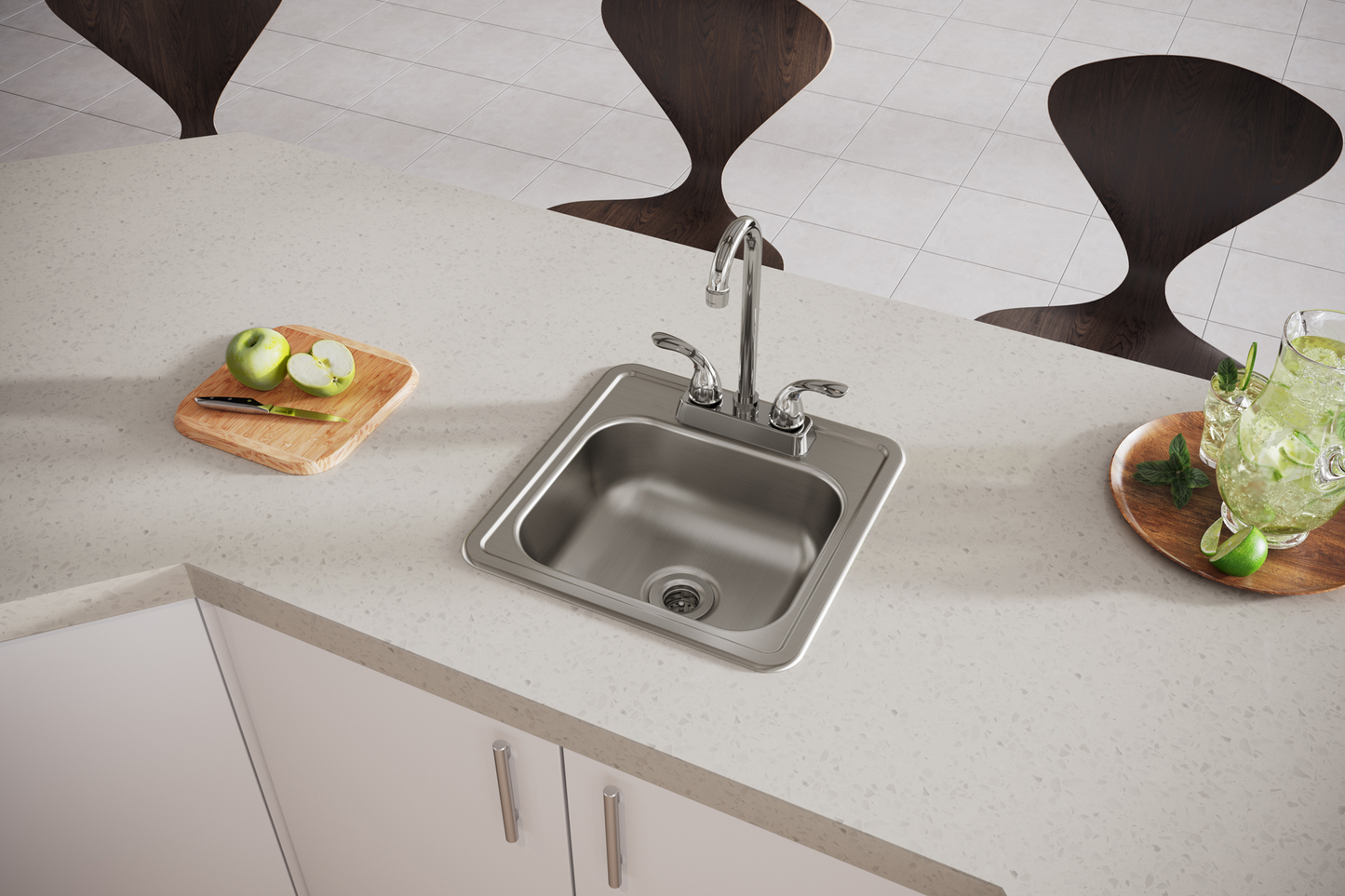 Elkay D115152 - 23 Gauge Stainless Steel 15" x 15" x 5.1875" Single Bowl Drop-in Bar/Prep Sink