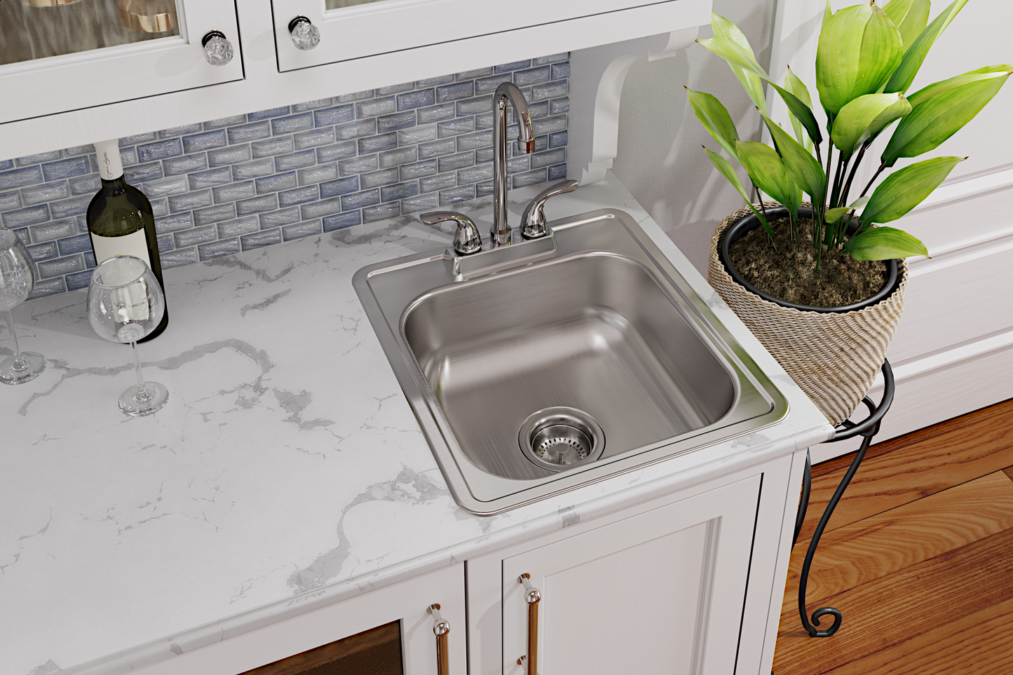 Elkay D117193 - 22 Gauge Stainless Steel 17" x 19" x 6.1875" Single Bowl Drop-in Bar/Prep Sink