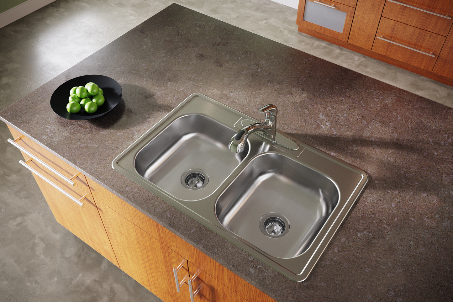 Elkay D233213 - Dayton Stainless Steel 33" x 21-1/4" x 6-9/16", Equal Double Bowl Drop-in Sink