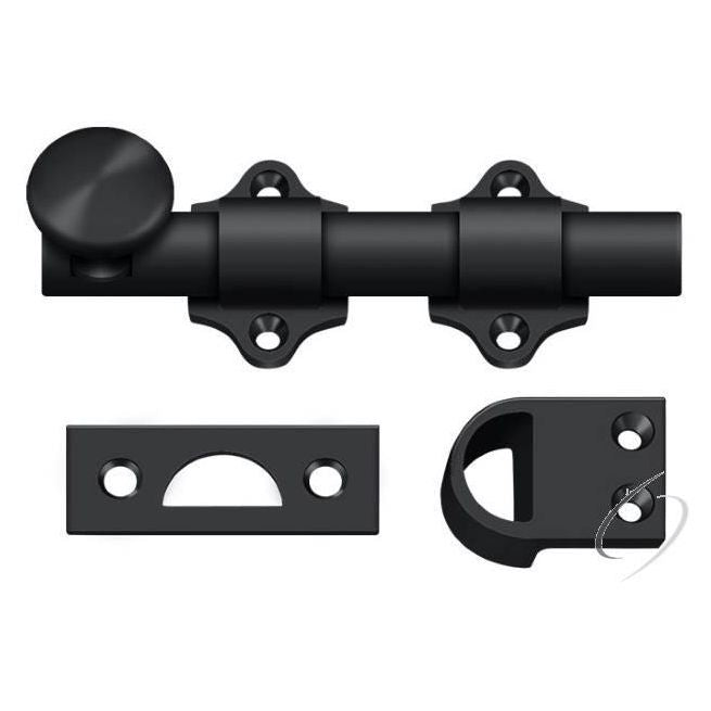 4" Dutch Door Bolt; Heavy Duty; Black Finish