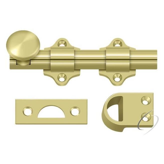 DDB425U3 4" Dutch Door Bolt; Heavy Duty; Bright Brass Finish