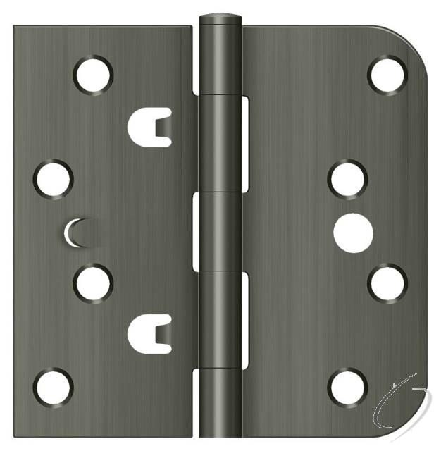 DE44058TT15A 4" x 4" x 5/8" x SQ Hinge; Antique Nickel Finish