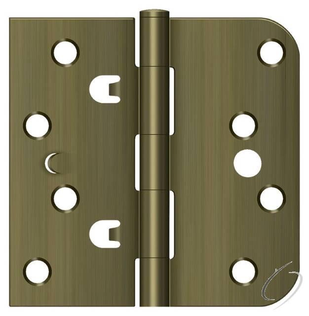 DE44058TT5 4" x 4" x 5/8" x SQ Hinge; Antique Brass Finish