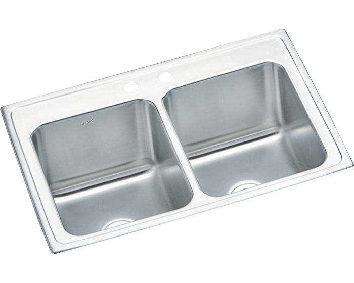 Elkay DLR3322102 - 18 Gauge Stainless Steel 33" x 22" x 10.125" Double Bowl Drop-in Kitchen Sink