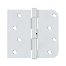 S41/4058USPWL-S Left Hand 4" x 4-1/4" x 5/8" Radius x SQ Hinge; Security Stud; Prime Coat Wh