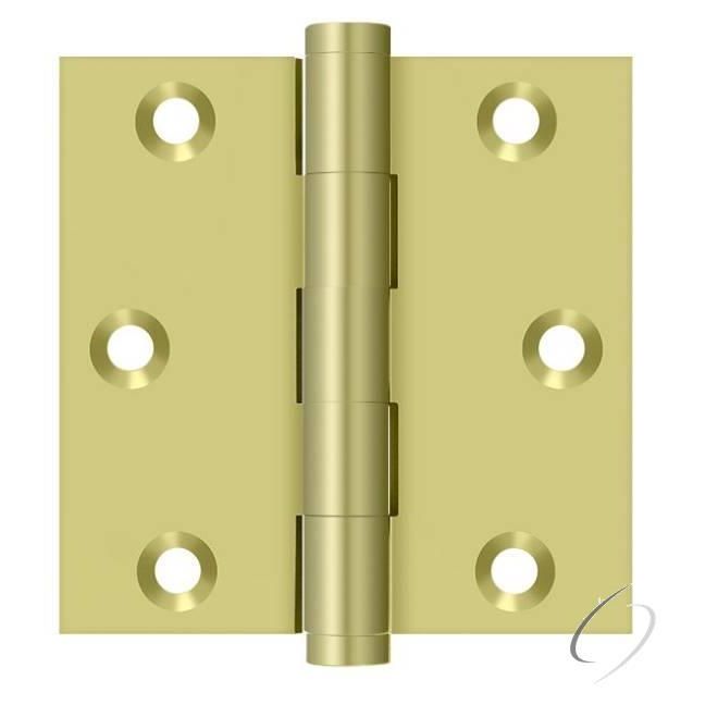 DSB33 3" x 3" Square Hinge; Bright Brass Finish