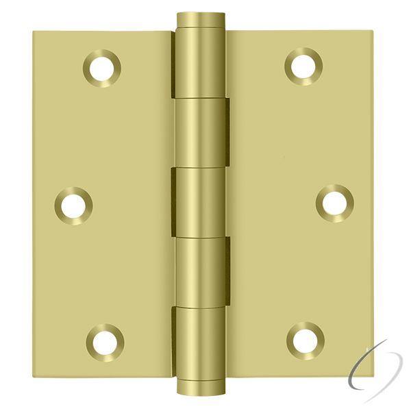 DSB353-R 3-1/2" x 3-1/2" Square Hinge; Residential; Bright Brass Finish