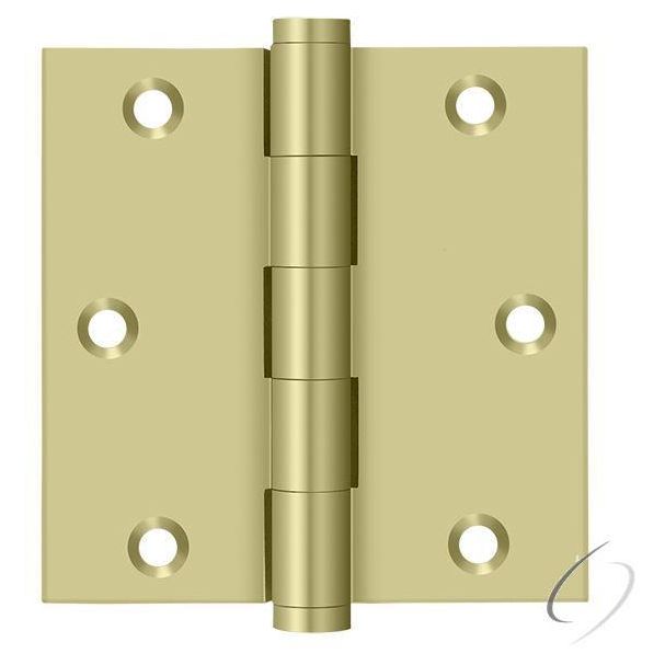 DSB353-UNL 3-1/2" x 3-1/2" Square Hinge - Unlacquered Bright Brass - 2 Pack