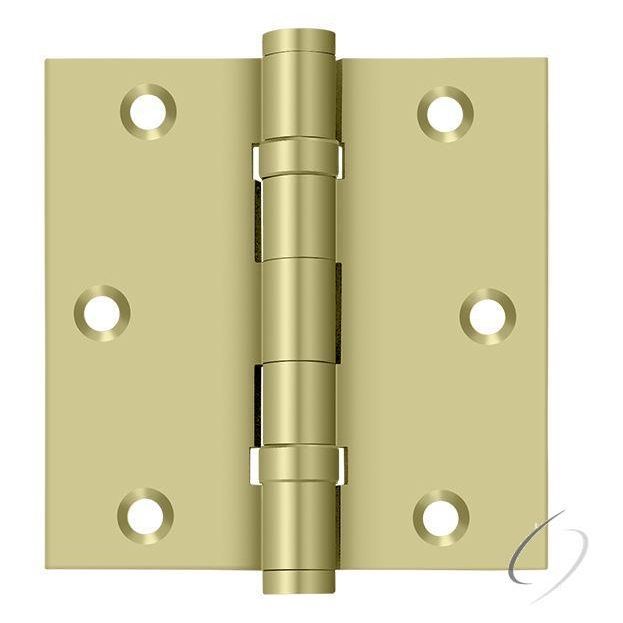 DSB35B3-UNL 3-1/2" x 3-1/2" Square Hinge; Ball Bearings; Unlacquered Bright Brass Finish
