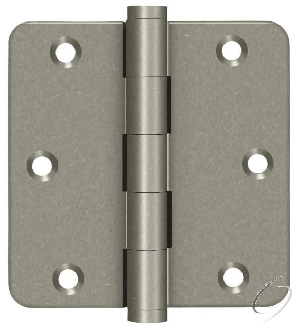 DSB35R410WL-R 3-1/2" x 3-1/2" x 1/4" Radius Hinge; White Bronze Light Finish