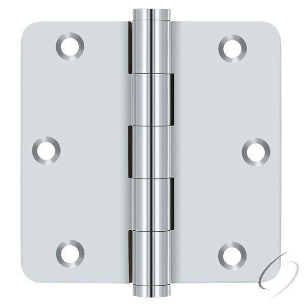 DSB35R426-R 3-1/2" x 3-1/2" x 1/4" Radius Hinge; Residential; Bright Chrome Finish