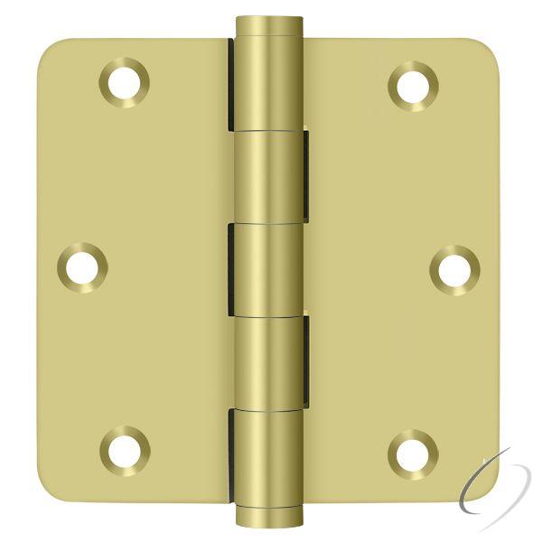 DSB35R43-R 3-1/2" x 3-1/2" x 1/4" Radius Hinge; Residential; Bright Brass Finish