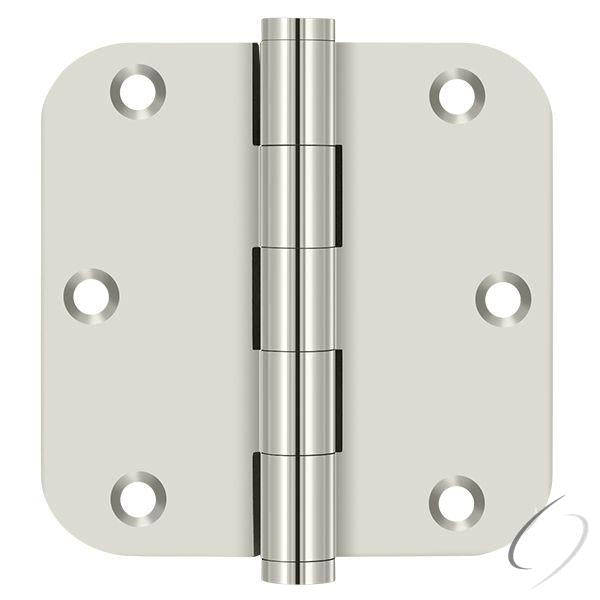 DSB35R514-R 3-1/2" x 3-1/2" x 5/8" Radius Hinge; Residential; Bright Nickel Finish
