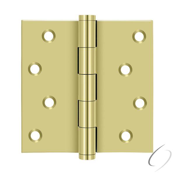 DSB43-RZ 4" x 4" Square Hinge Residential / Zig-Zag; Bright Brass Finish