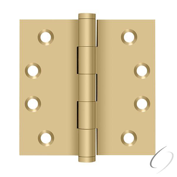 DSB44 4" x 4" Square Hinge; Satin Brass Finish