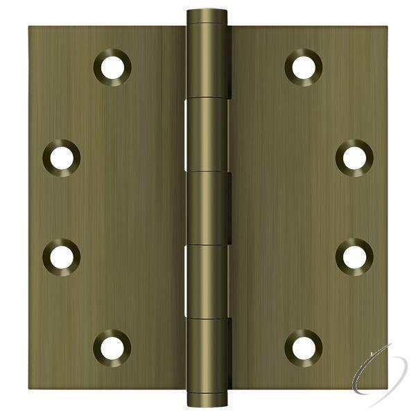 DSB455 4-1/2" x 4-1/2" Square Hinge; Antique Brass Finish