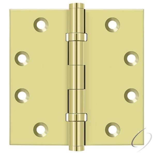 DSB45B3 4-1/2" x 4-1/2" Square Hinge; Ball Bearings; Bright Brass Finish