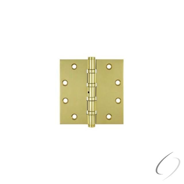 DSB45NB3 4-1/2" x 4-1/2" Square Hinge; Ball Bearings; Bright Brass Finish