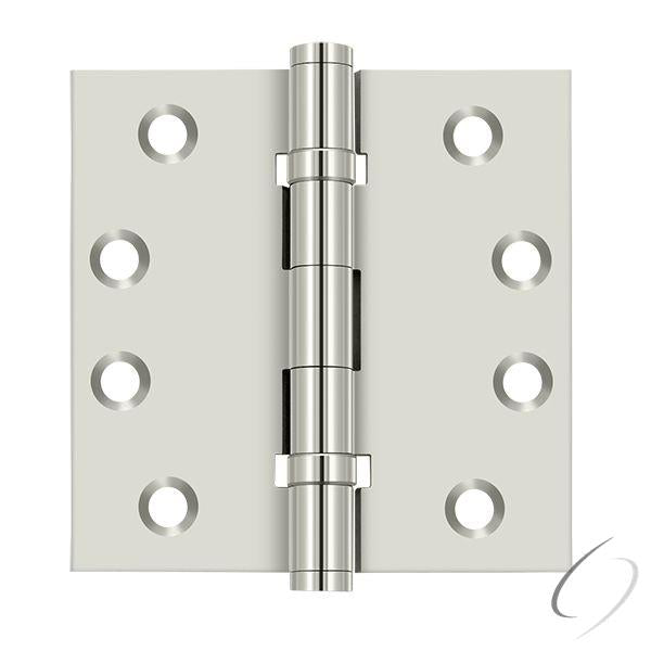 DSB4B14 4" x 4" Square Hinge; Ball Bearings; Bright Nickel Finish
