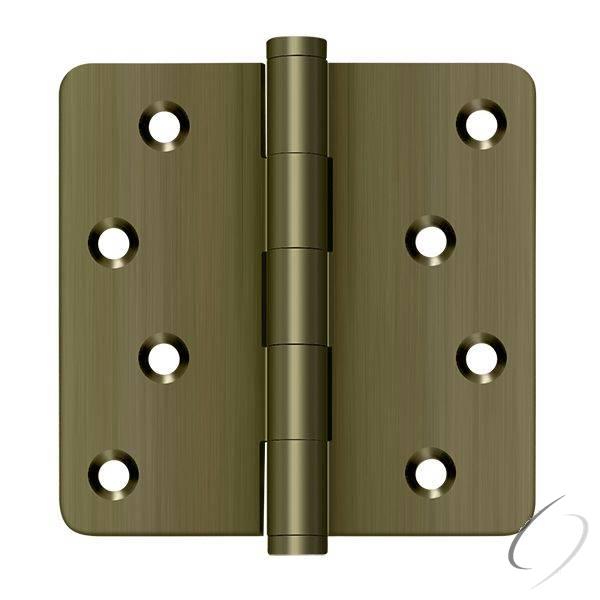 DSB4R45-RZ 4" x 4" x 1/4" Radius Hinge / Zig-Zag; Antique Brass Finish