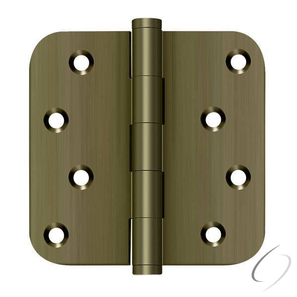 DSB4R55-RZ 4" x 4" x 5/8" Radius Hinge / Zig-Zag; Antique Brass Finish