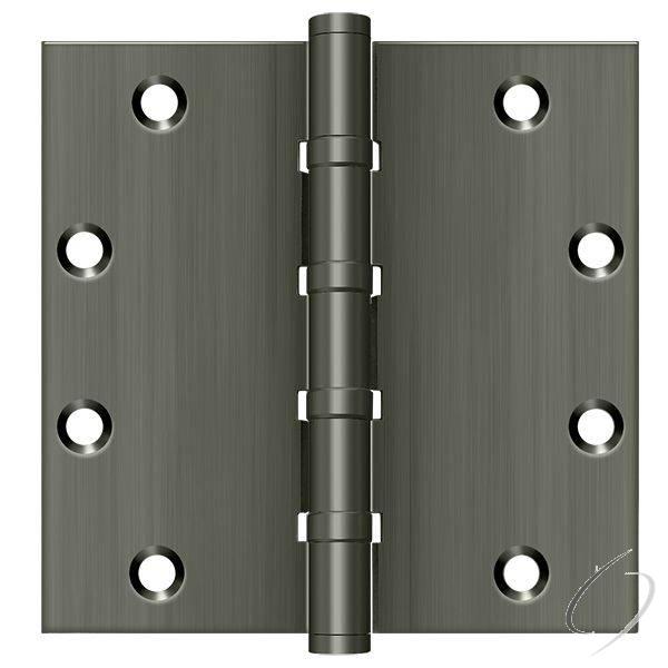 DSB55B15A 5" x 5" Square Ball Bearing Hinge; Antique Nickel Finish