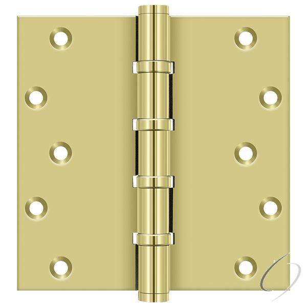 DSB66BB3 6" X 6" Square Ball Bearing Hinge; Bright Brass Finish