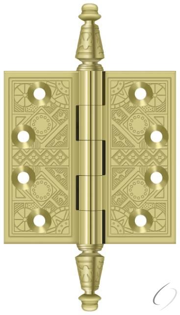 DSBP35U3 3-1/2" x 3-1/2" Square Hinge; Bright Brass Finish
