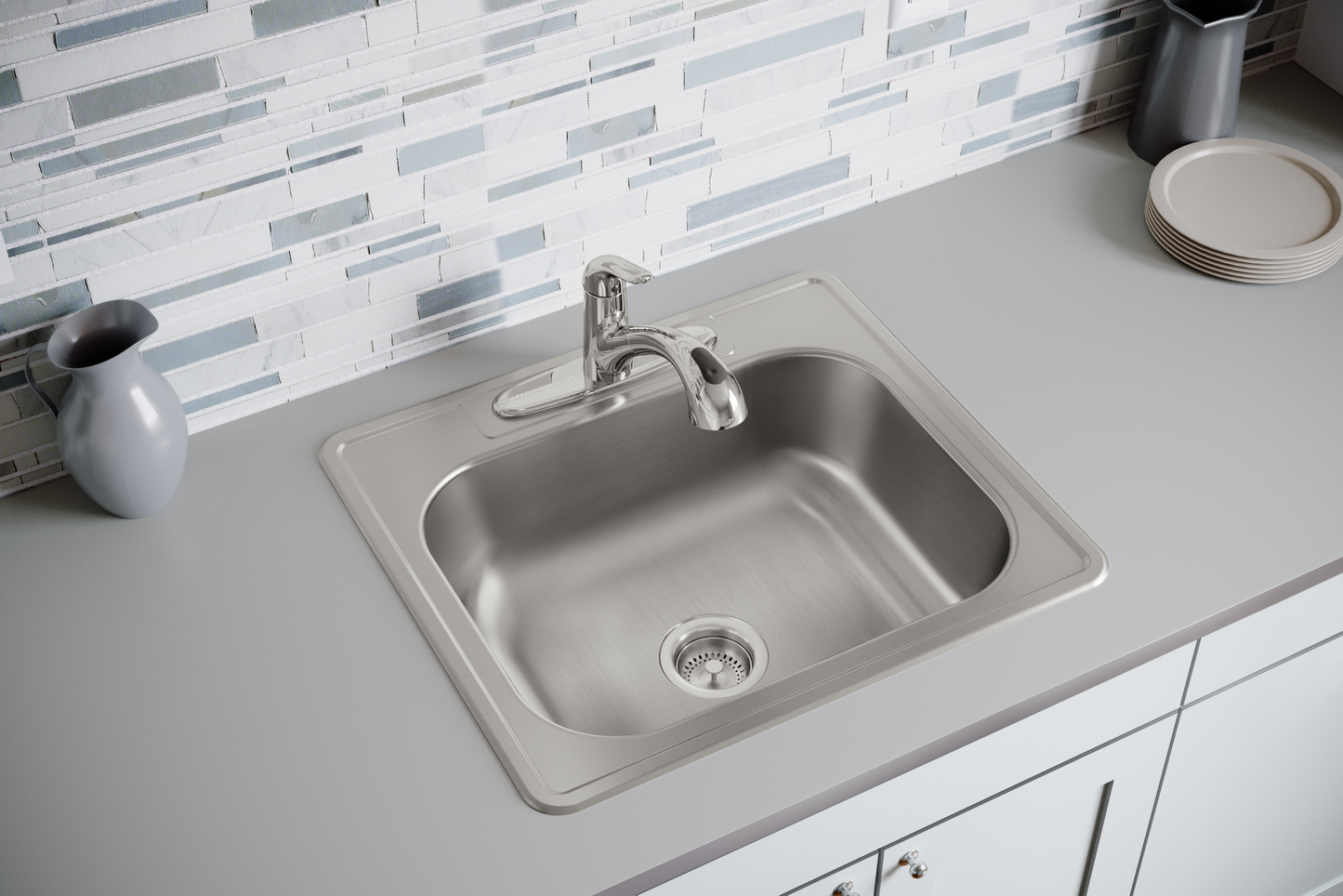 Elkay DSE125223 - Dayton Stainless Steel 25" x 22" x 8-1/16", Single Bowl Drop-in Sink