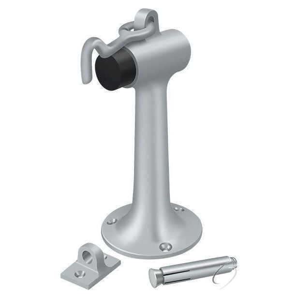 DSF630U26D Floor Mount; 6" Bumper with Hook & Eye; Heavy Duty; Satin Chrome Finish