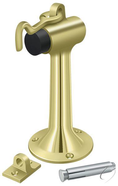 DSF630U3 Floor Mount; 6" Bumper with Hook & Eye; Heavy Duty; Bright Brass Finish