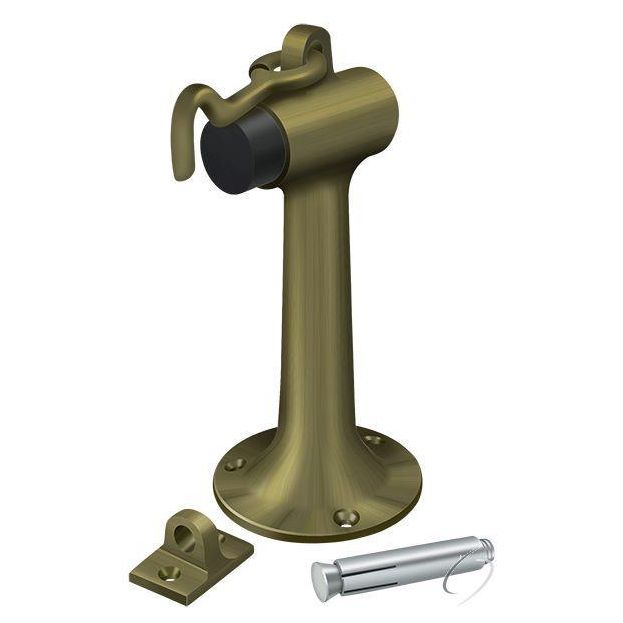 DSF630U5 Floor Mount; 6" Bumper with Hook & Eye; Heavy Duty; Antique Brass Finish