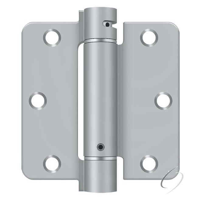 DSH35R426D 3-1/2" x 3-1/2" x 1/4" Spring Hinge; Satin Chrome Finish