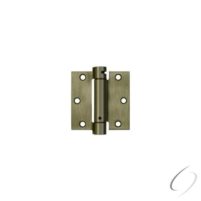 DSH35U5 3-1/2" x 3-1/2" Spring Hinge; Antique Brass Finish