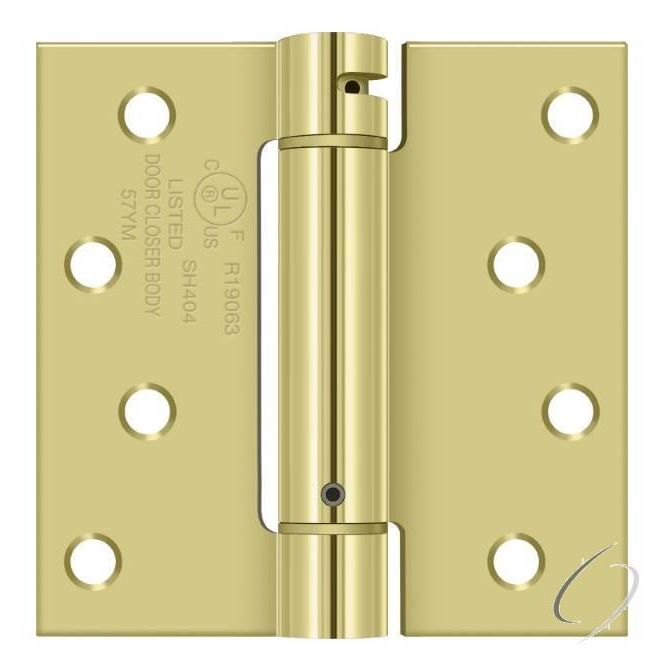 DSH44U3 4" x 4" Spring Hinge; Bright Brass Finish