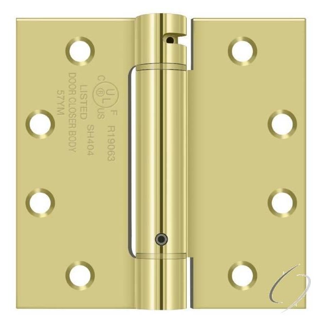 DSH45U3 4-1/2" x 4-1/2" Spring Hinge; Bright Brass Finish