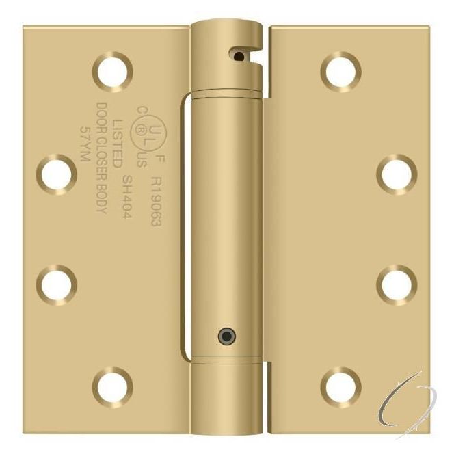 DSH45U4 4-1/2" x 4-1/2" Spring Hinge; Satin Brass Finish