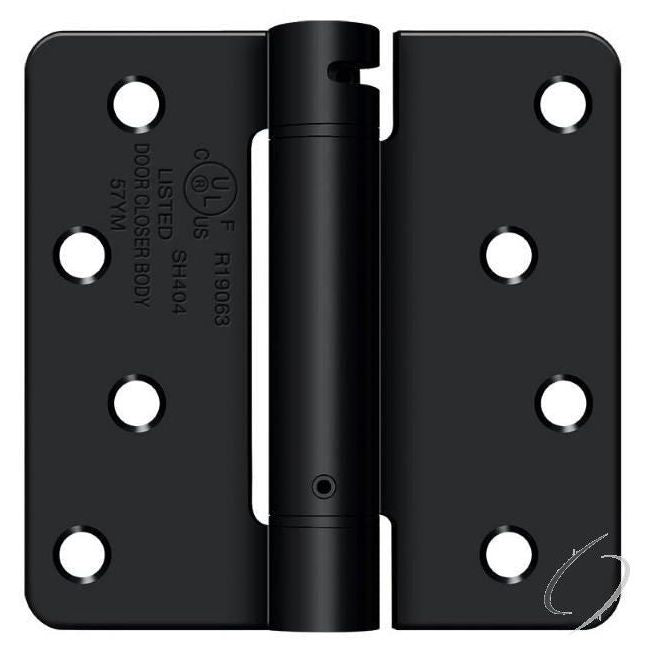 DSH4R41B 4" x 4" x 1/4" Spring Hinge; Flat Black Finish